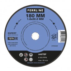 Круг отрезной по металлу FerrLine Expert 180 х 1,8 х 22,2 мм A46TBF